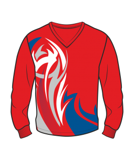 Футболка с длинным рукавом 207 втачной рукав расцветка4 красная