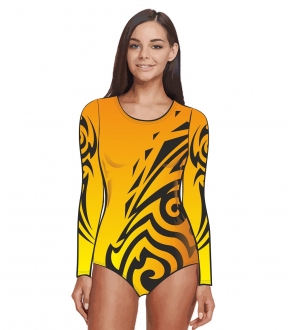 Купальник гимнастический 406 расцветка 6 оранжевый